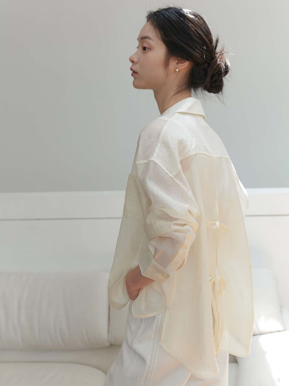 엽페(YUPPE) FLOW BACK SHIRT_CREAM