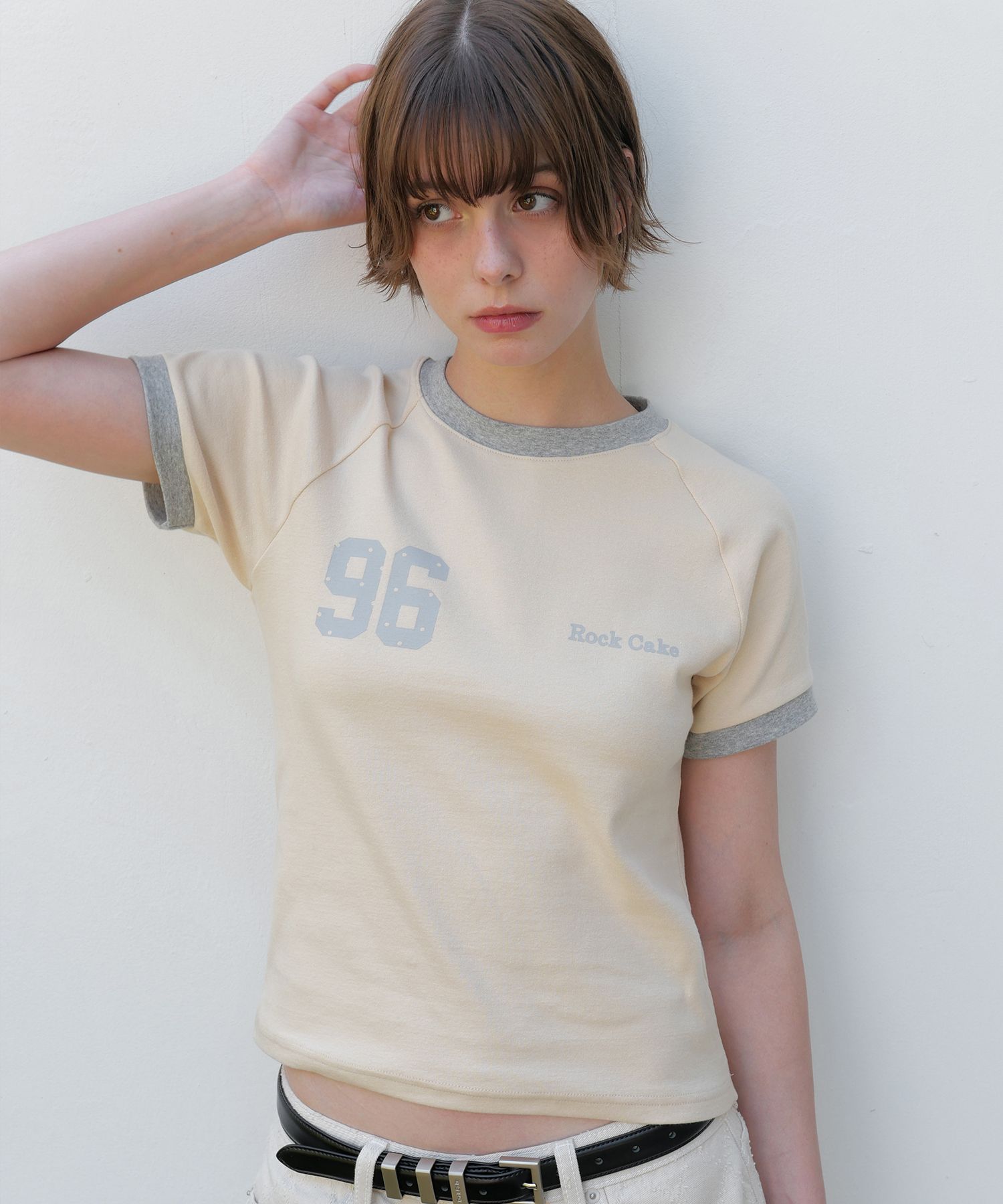 【ROCKCAKE】96 Dot Ringer Top リンガー Tシャツ MUSINSA | ROCKCAKE 96 Dot Ringer Top - Beige