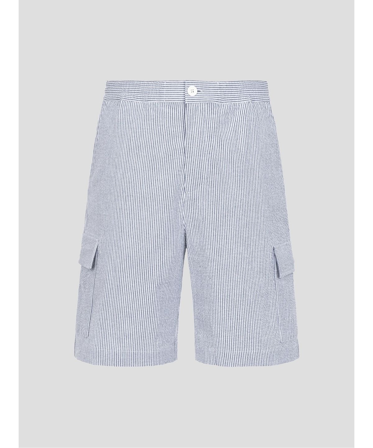빈폴 멘(BEANPOLE MEN) 시어서커 스트라이프 하프 팬츠  네이비