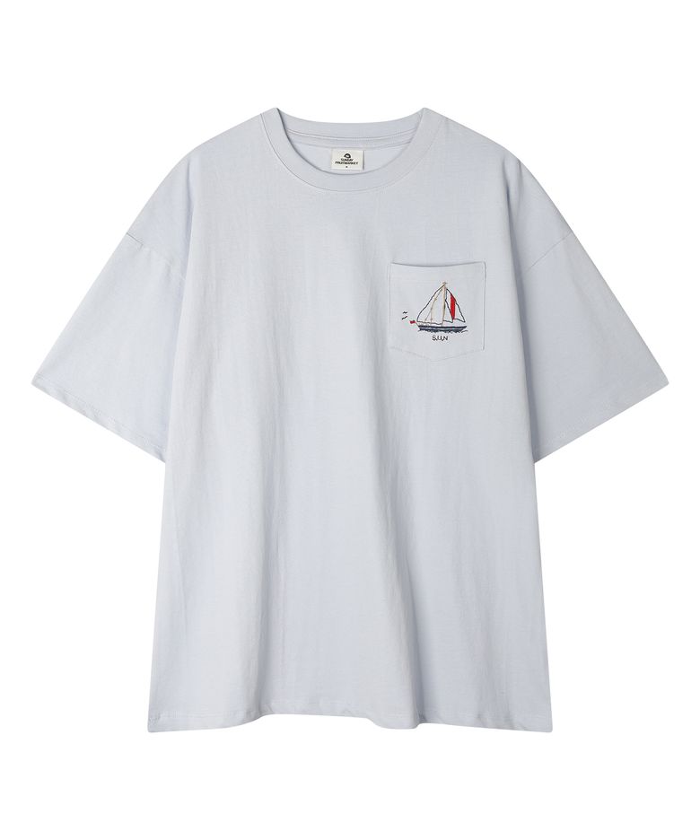 BOAT POCKET TEE SKYBLUE