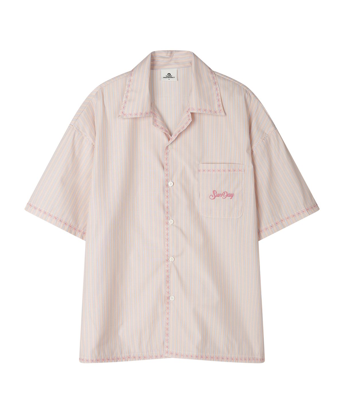 선데이후르츠마켓(SUNDAY FRUIT MARKET) SUNDAY STRIPE SHIRT PINK