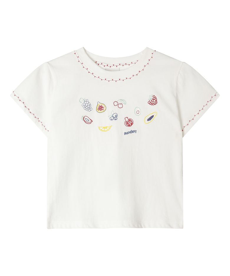 W) TINY FRUIT TEE IVORY