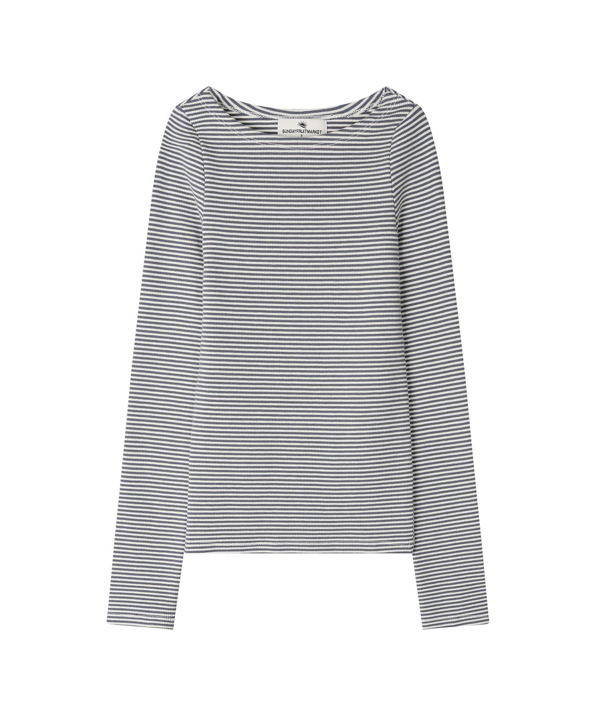 선데이후르츠마켓(SUNDAY FRUIT MARKET) W) STRIPE BOATNECK TEE NAVY