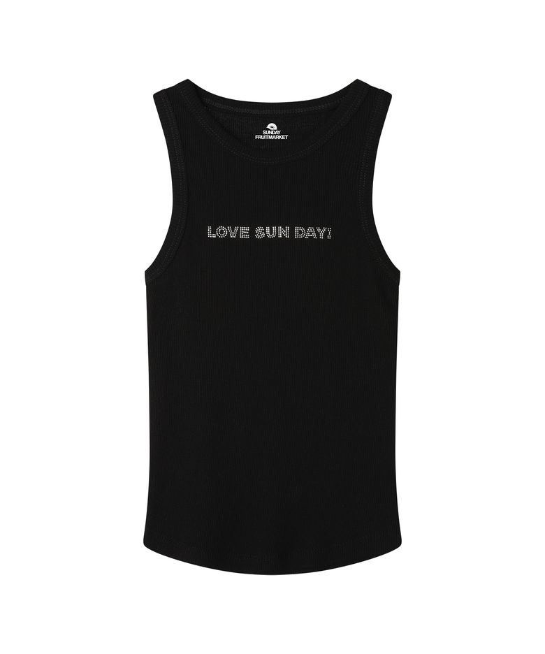 W) LOVE SUN SLEEVELESS BLACK