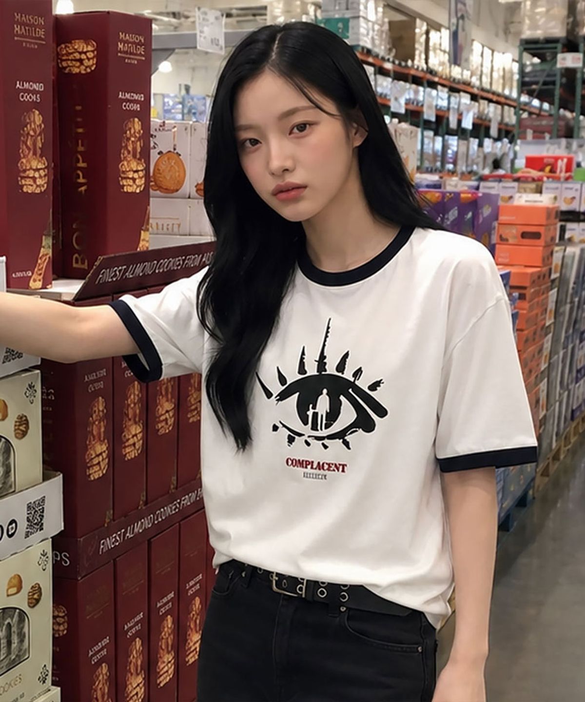 유라이프지(ULIFEZIP) 아이퍼슨 우먼 오버핏 링거 반팔티 4 Color [ULZE_3608]