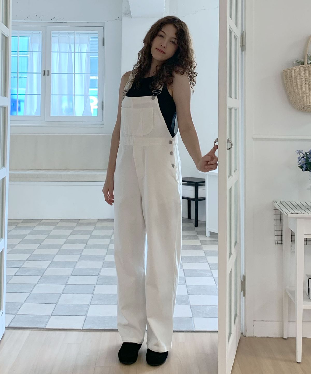 딜라이디(DELIDI) Sanguine overall pants (white)