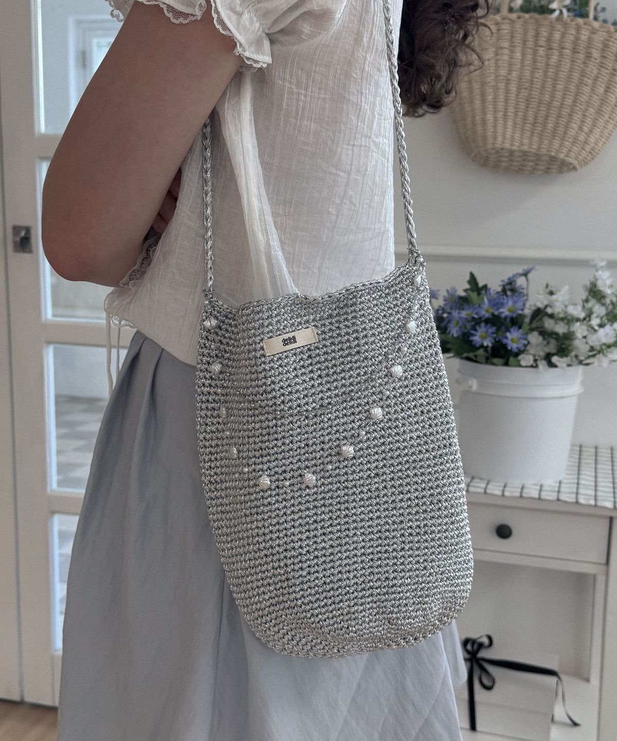 딜라이디(DELIDI) Silver knit bag