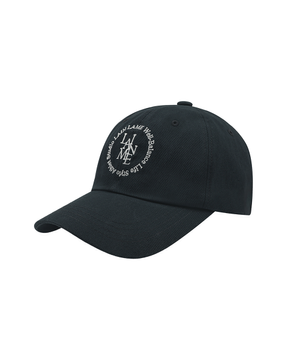 남녀공용 바이오 워싱 원형로고 볼캡 네이비