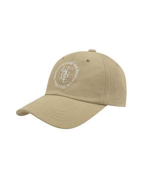 남녀공용 바이오 워싱 원형로고 볼캡 베이지