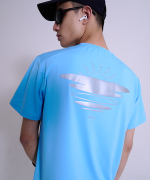 공용 선플라워 러닝 반팔 티셔츠 블루