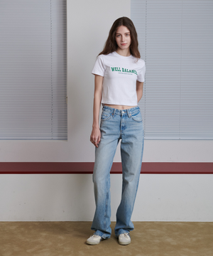 여성 크롭 티셔츠 웰밸런스 프리사이즈 화이트