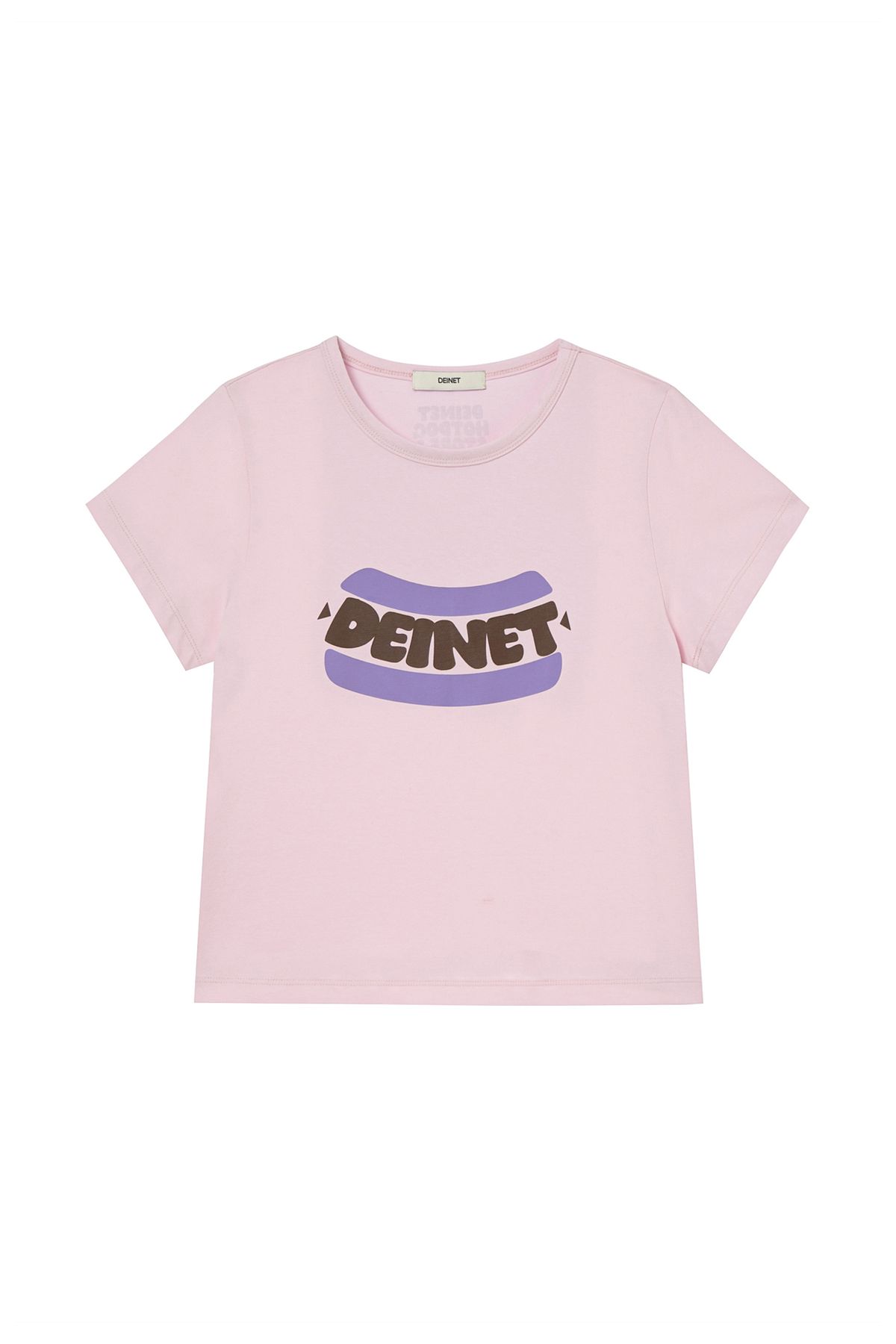 다이닛(DEINET) DEINET HOT DOG GRAPHICS T-SHIRTS IN PINK
