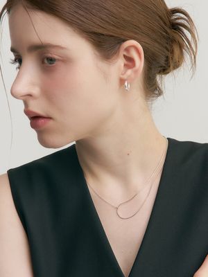 [Cotidiano]Line Unbal Silver Necklace In557