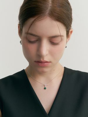 [Cotidiano]Line Malachite Necklace In559