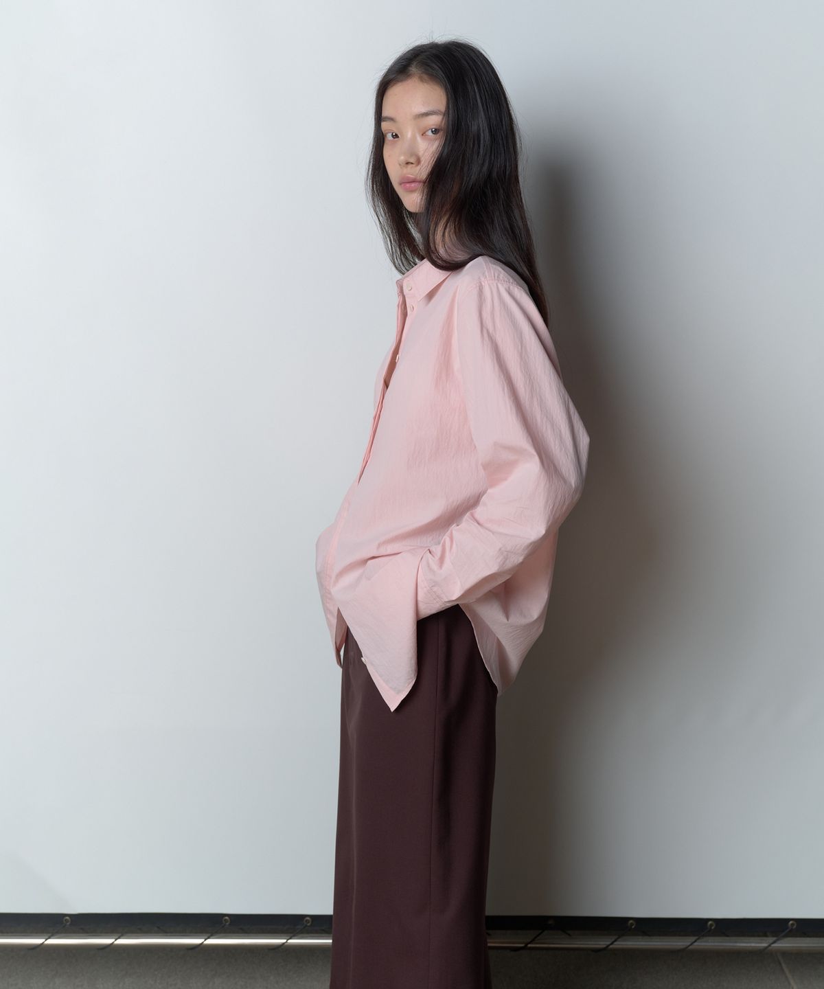 보프(VOEF) 올리 릴렉스드 코튼 나일론 셔츠 (핑크)