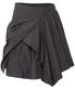 Asymmetrical Draped Layered Skirt (FL-252_Charcoal)
