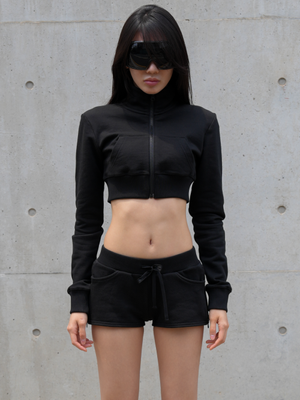 크롭 집업 트랙수트 자켓 (블랙)