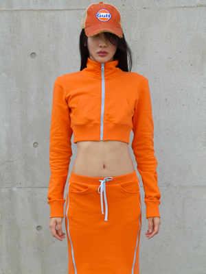 크롭 집업 트랙수트 자켓 (오렌지)