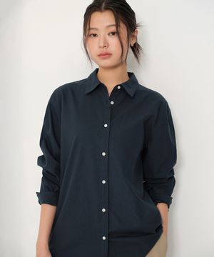 우먼즈 릴렉스드 옥스포드 셔츠 [네이비]