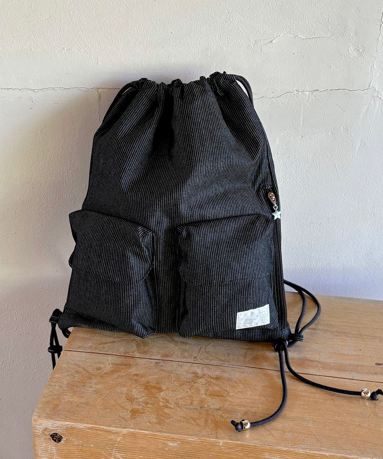 two pocket string bag(stripe)
