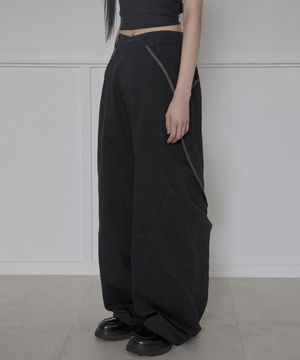 Asymmetrical Wide Pants (FL-253_Black)