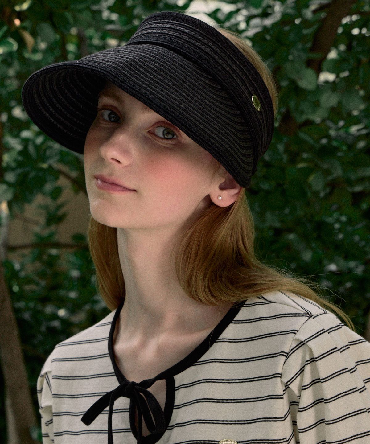 논로컬(NONLOCAL) Gold Label Point Rattan Sun Visor - Black