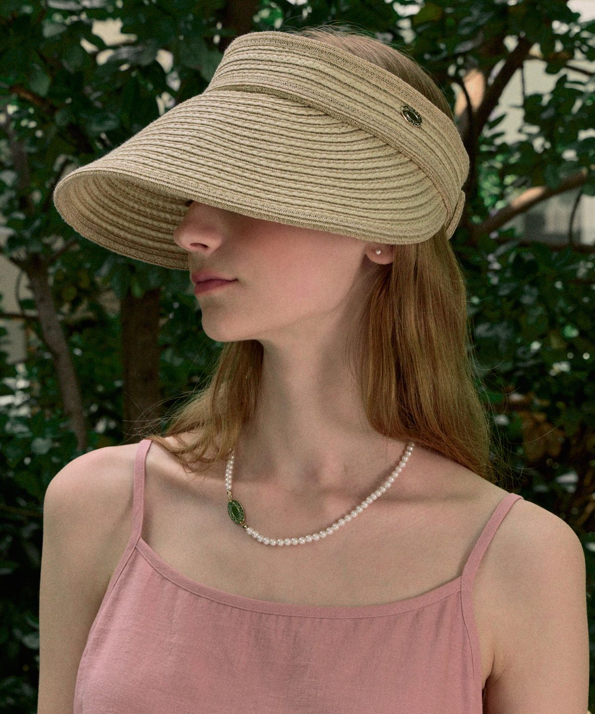 논로컬(NONLOCAL) Gold Label Point Rattan Sun Visor - Light Beige