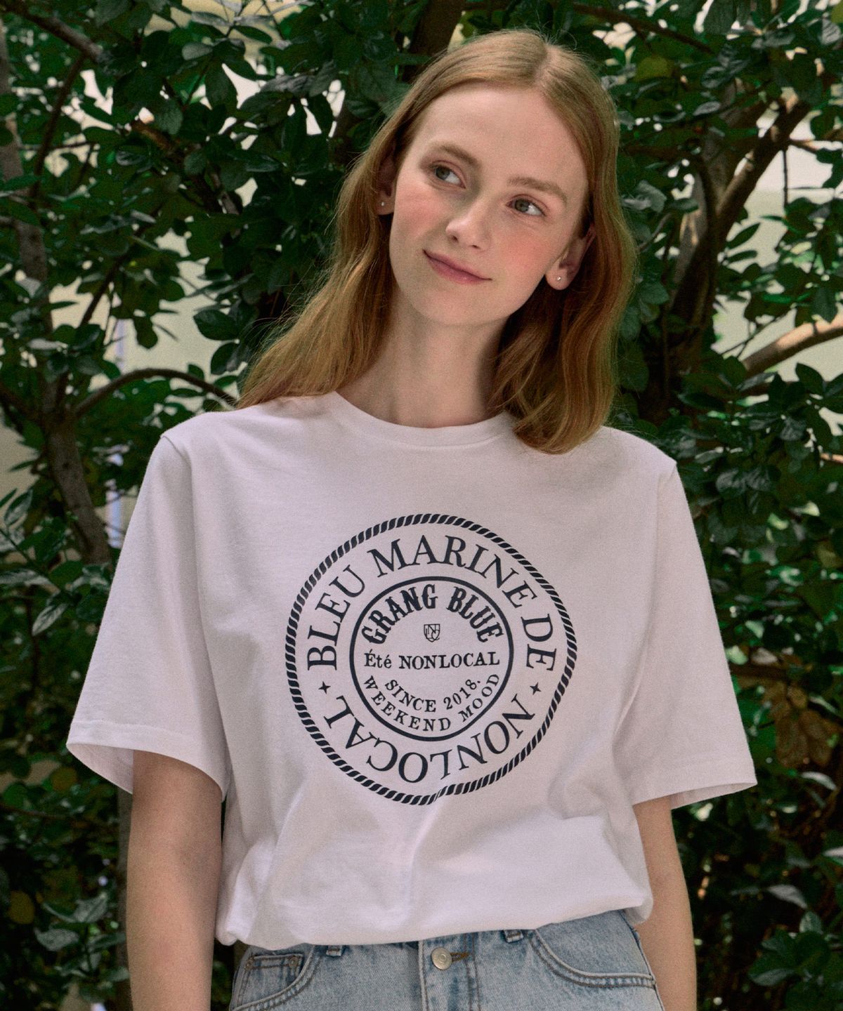 논로컬(NONLOCAL) Marine Rope Relax-fit T-shirt - White