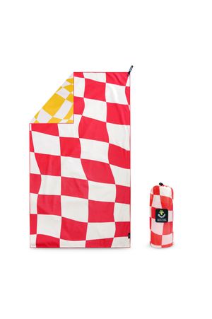 체커보드 비치타월 스트로베리