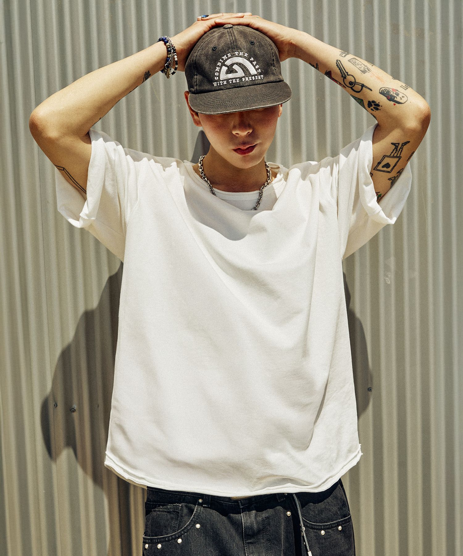★GUBIN★ Sleeve Layering Short Sleeve T-shirt MUSINSA | GUBIN Sleeve Layering Short Sleeve T-shirt