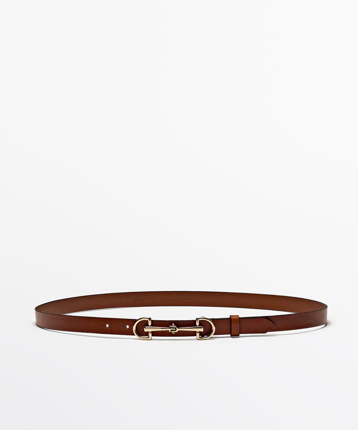 마시모두띠(MASSIMO DUTTI) 이퀘스트리안 나파 레더 벨트