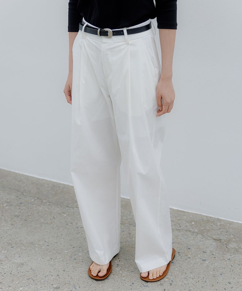 Crisp pintuck trousers _ white
