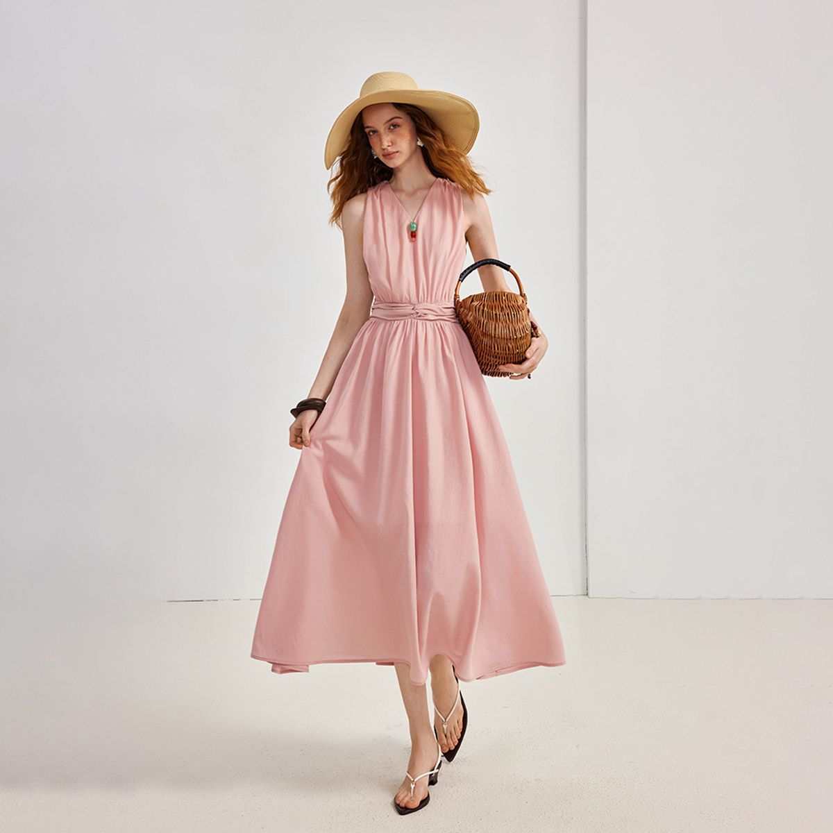 와이와이아이엠(YYIAM) YY_Linen waist temperament dress
