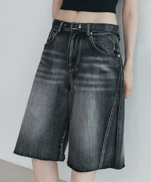 인시션 컷오프 데님 (블랙)