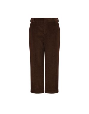 코듀로이 크롭 팬츠 다크브라운