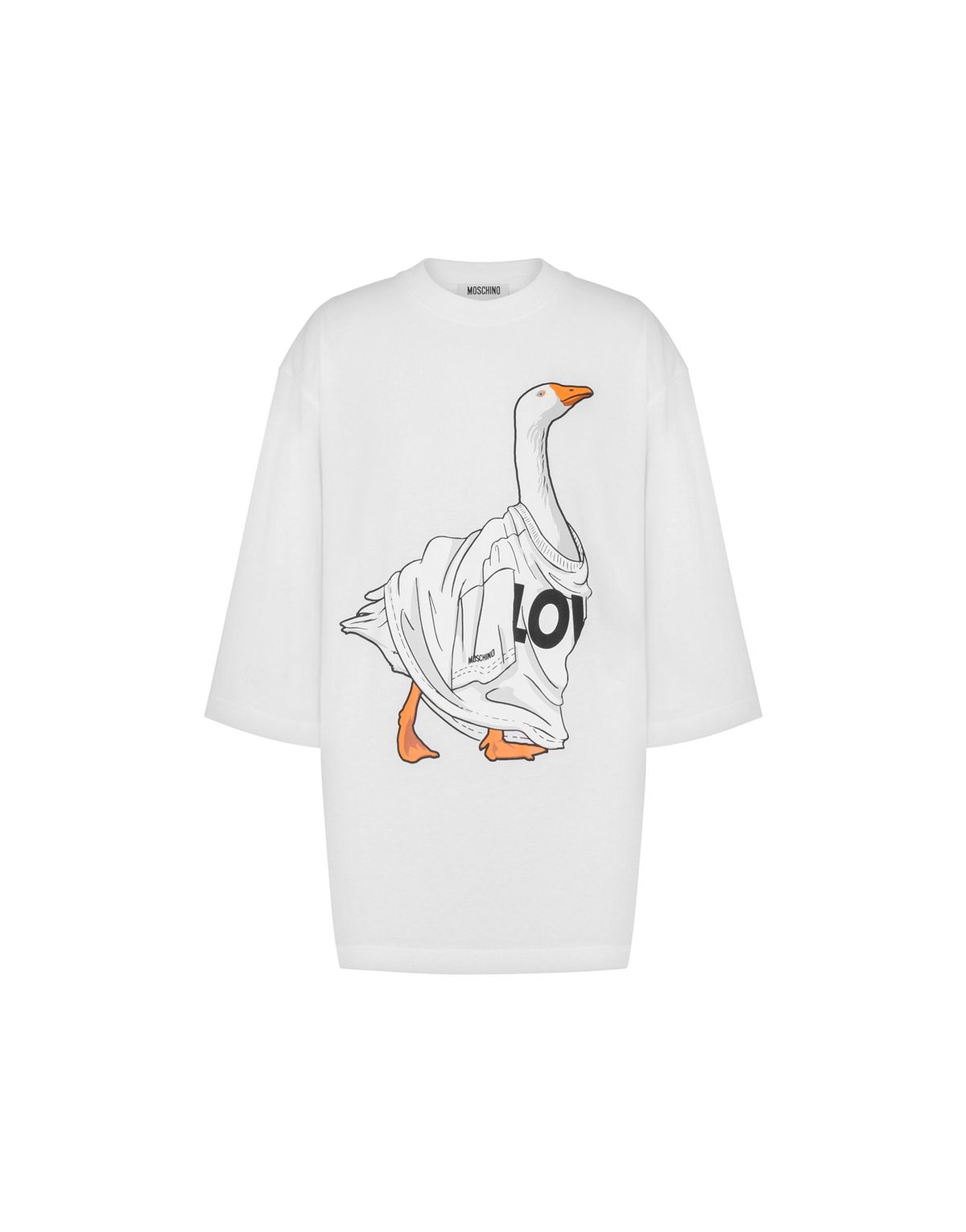 모스키노(MOSCHINO) 구스 화이트 코튼 저지 티셔츠