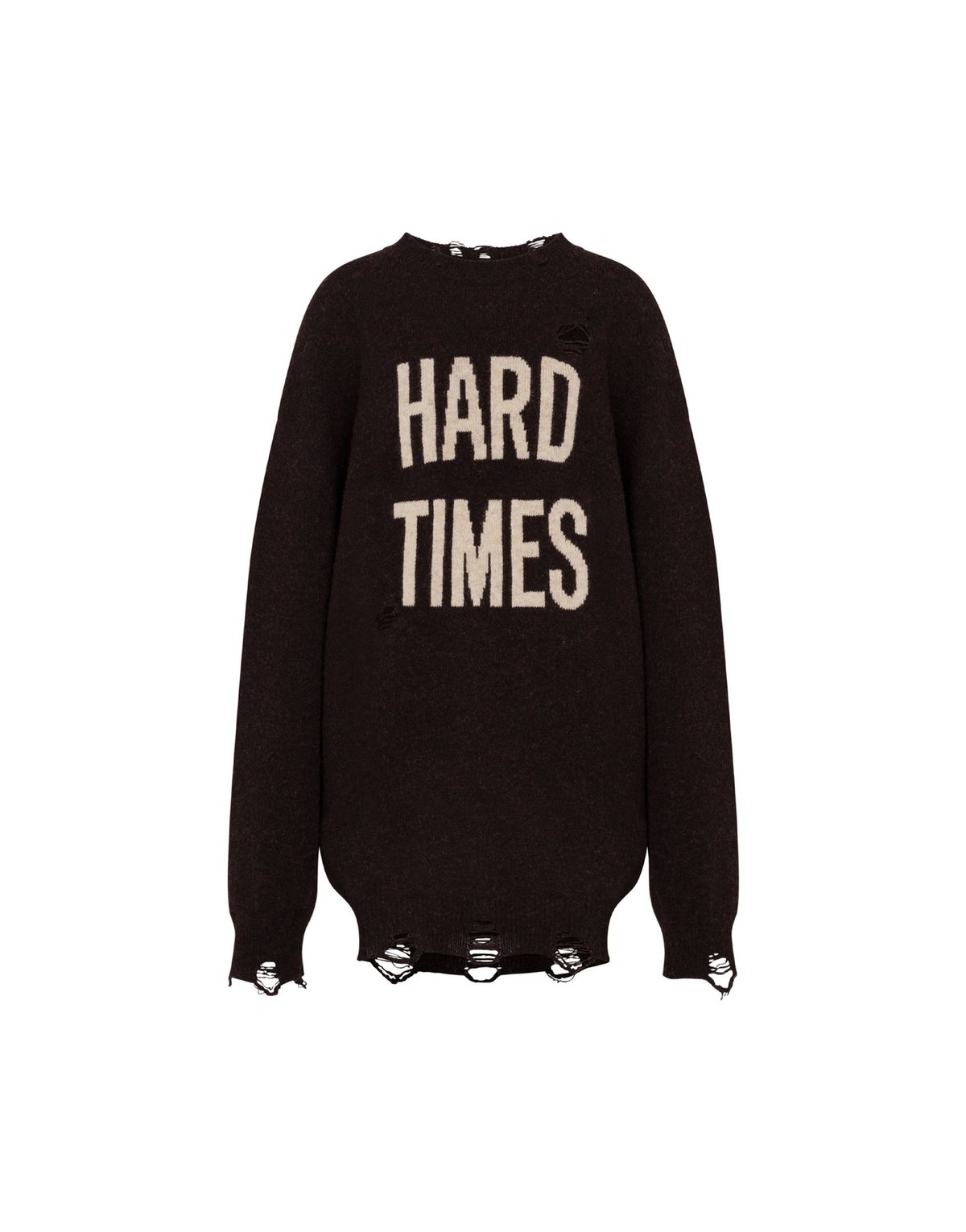 모스키노(MOSCHINO) 셔틀랜드 울 Hard Times 니트 다크브라운