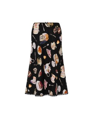 티타임 실크 새틴 스커트