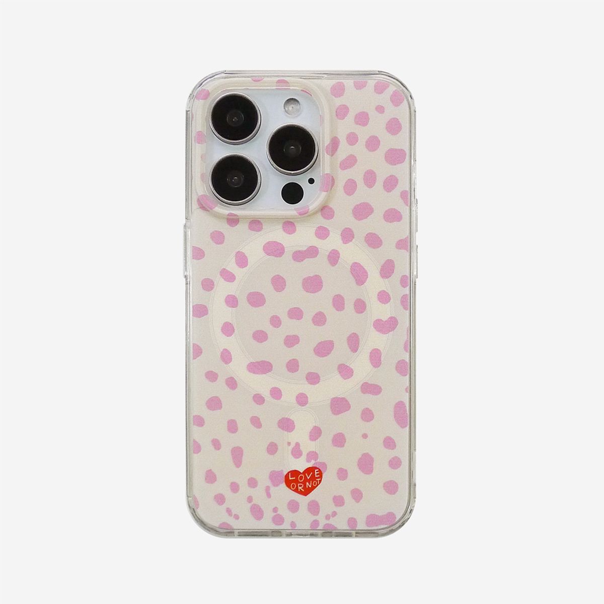 러브오낫(LOVE OR NOT) 맥세이프_Pink Ray Jell-Hard Magsafe Phonecase