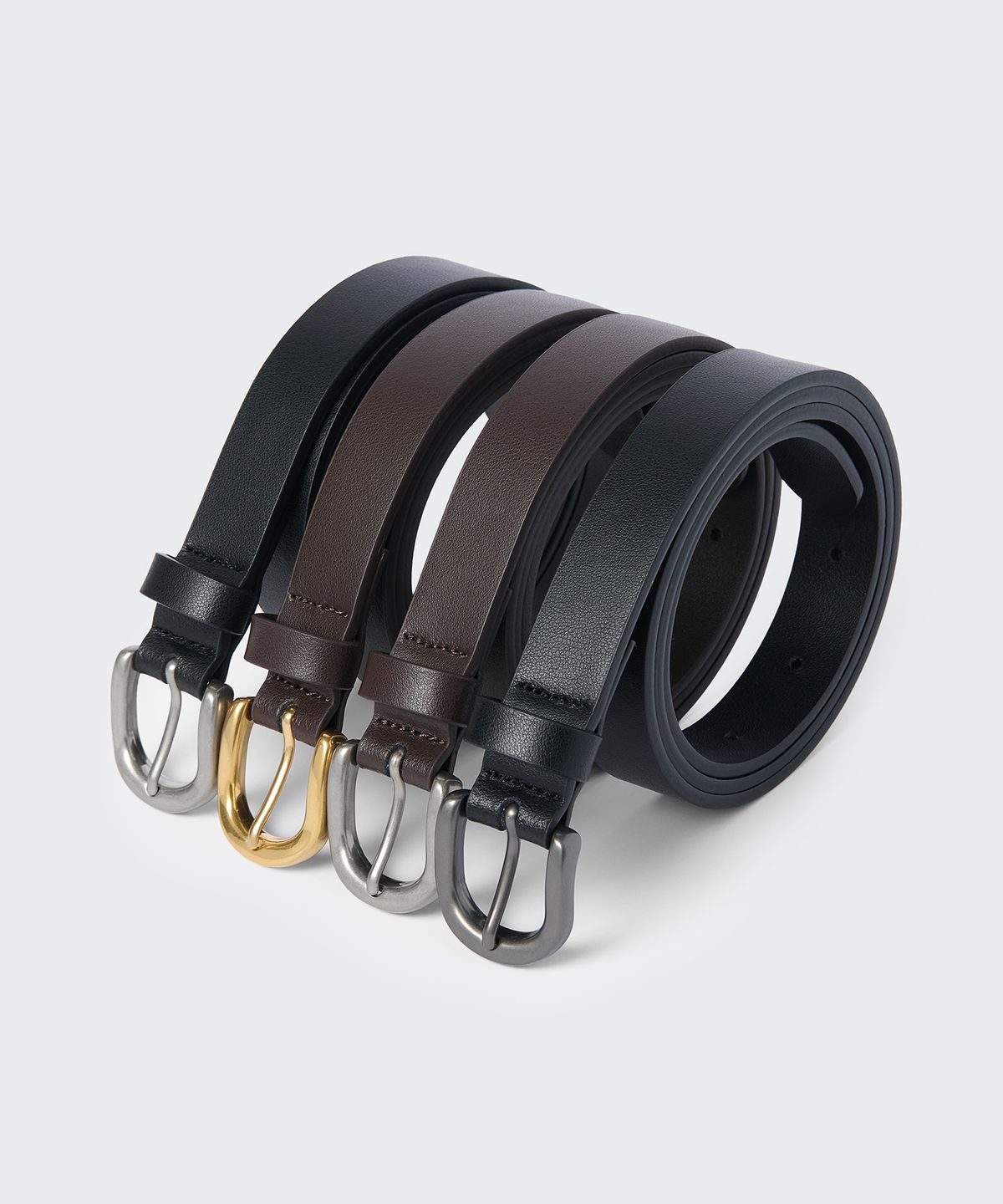 무신사 스탠다드 우먼(MUSINSA STANDARD WOMAN) 우먼즈 라운디드 레더 슬림 벨트_20mm