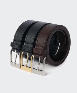 우먼즈 렉탱글 신세틱 레더 벨트_25mm