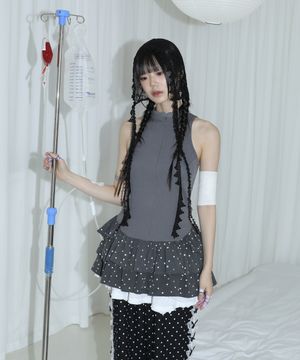 엔젤 티어드 원피스 - 차콜 스타