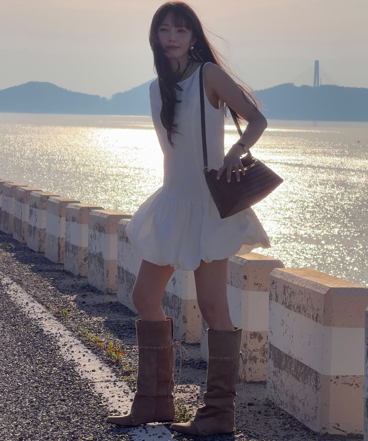 하우스 오브 폰드(HOUSE OF POND) Volume Tencel Mini Dress_Ivory