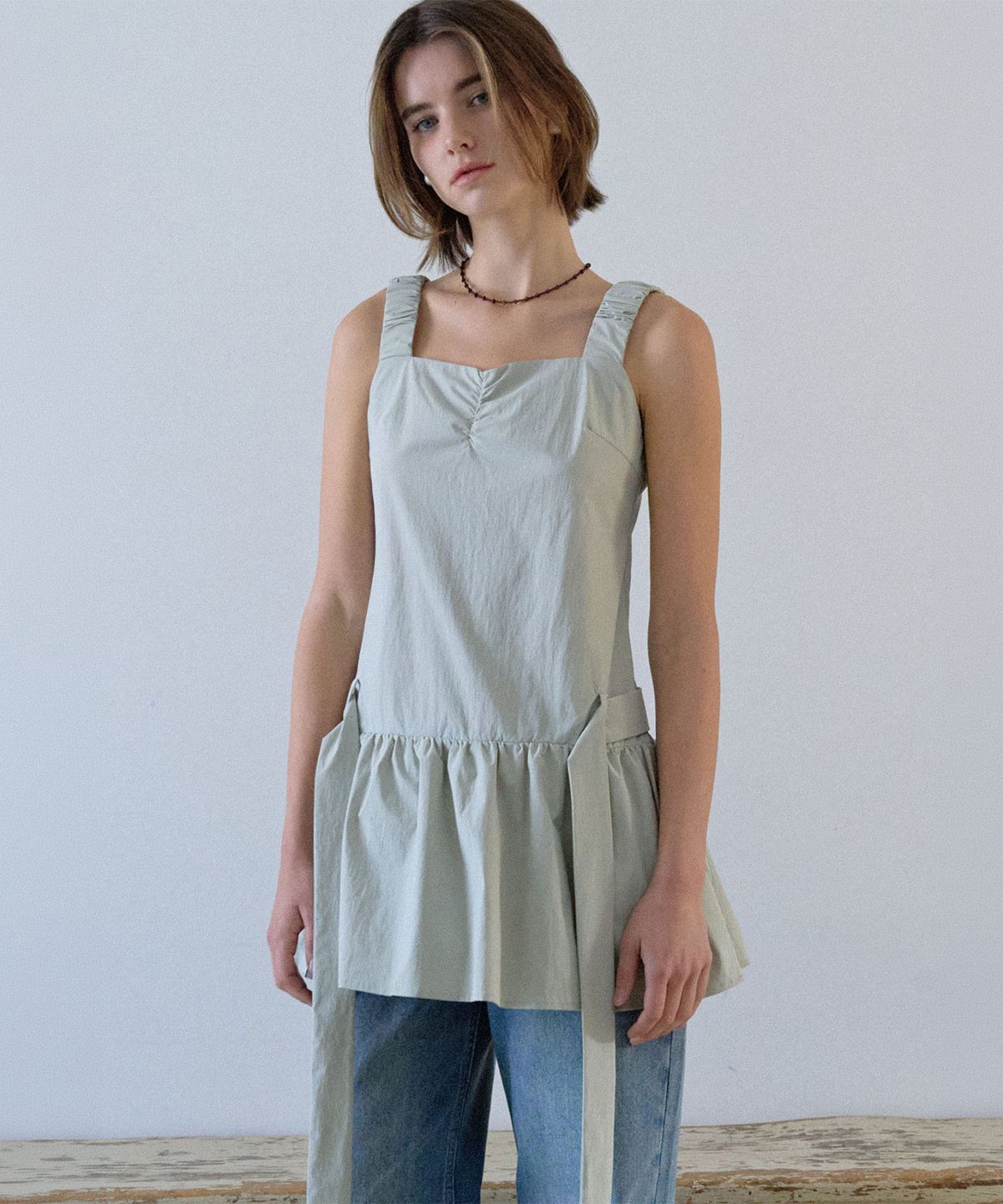 하우스 오브 폰드(HOUSE OF POND) Scrunch Shoulder Dress_Beige