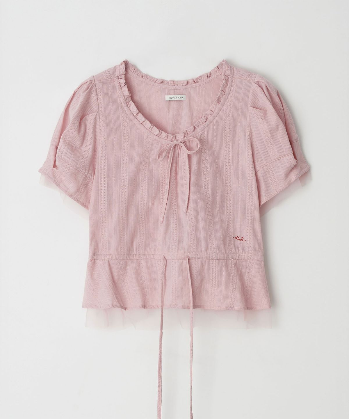 하우스 오브 폰드(HOUSE OF POND) Sheer Layered String Half Blouse_Pink