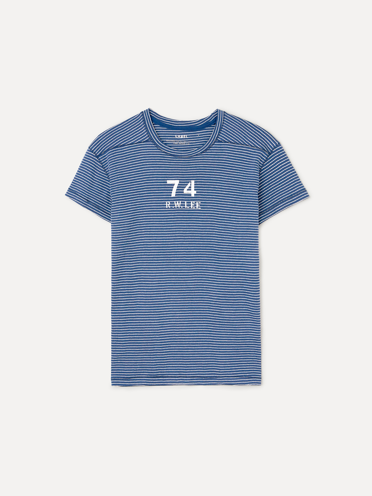 라벨아카이브(LABELARCHIVE) Troy worn yoke t-shirt blue stripe