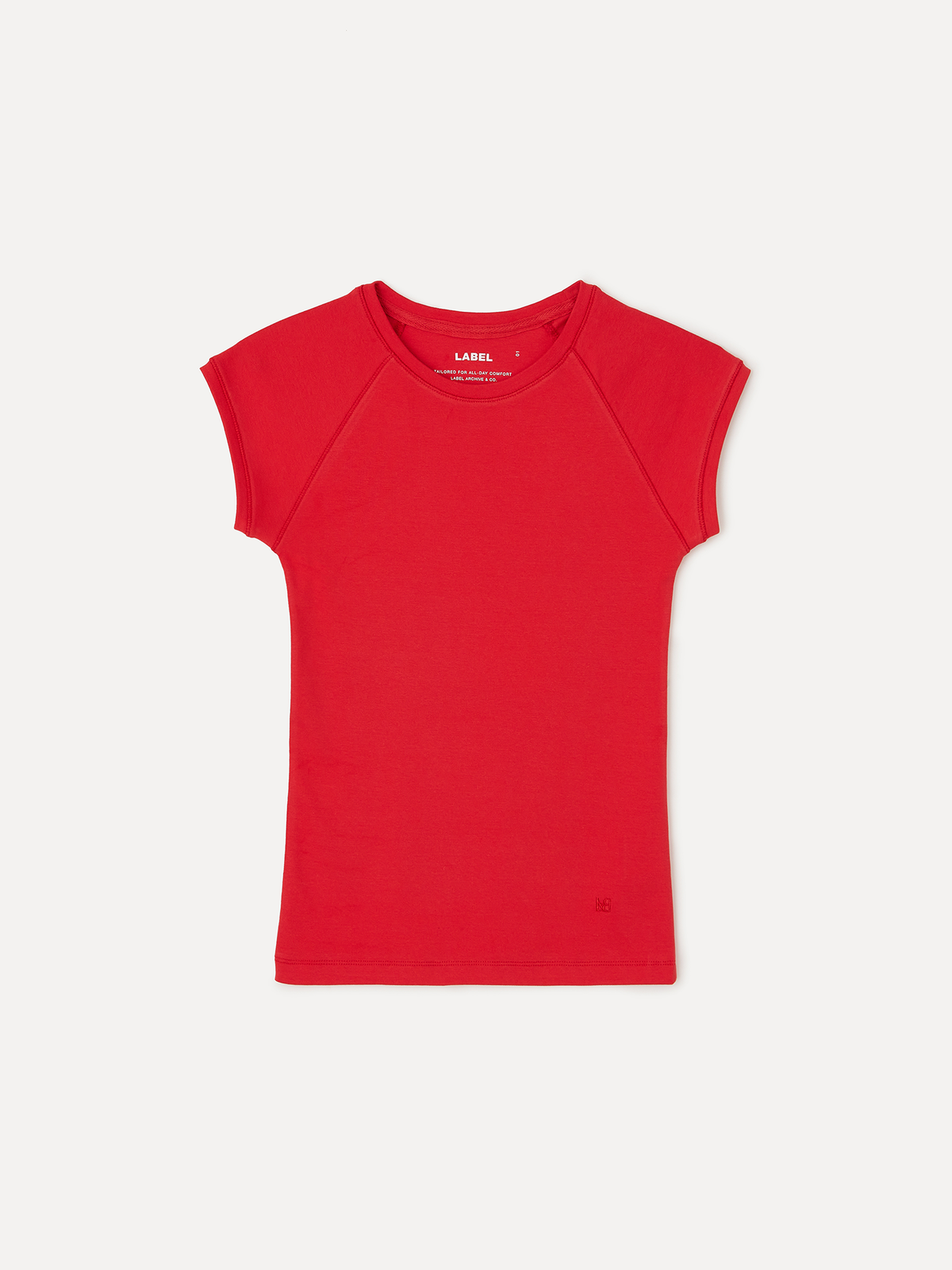라벨아카이브(LABELARCHIVE) W Ava cap sleeve t-shirt scarlet