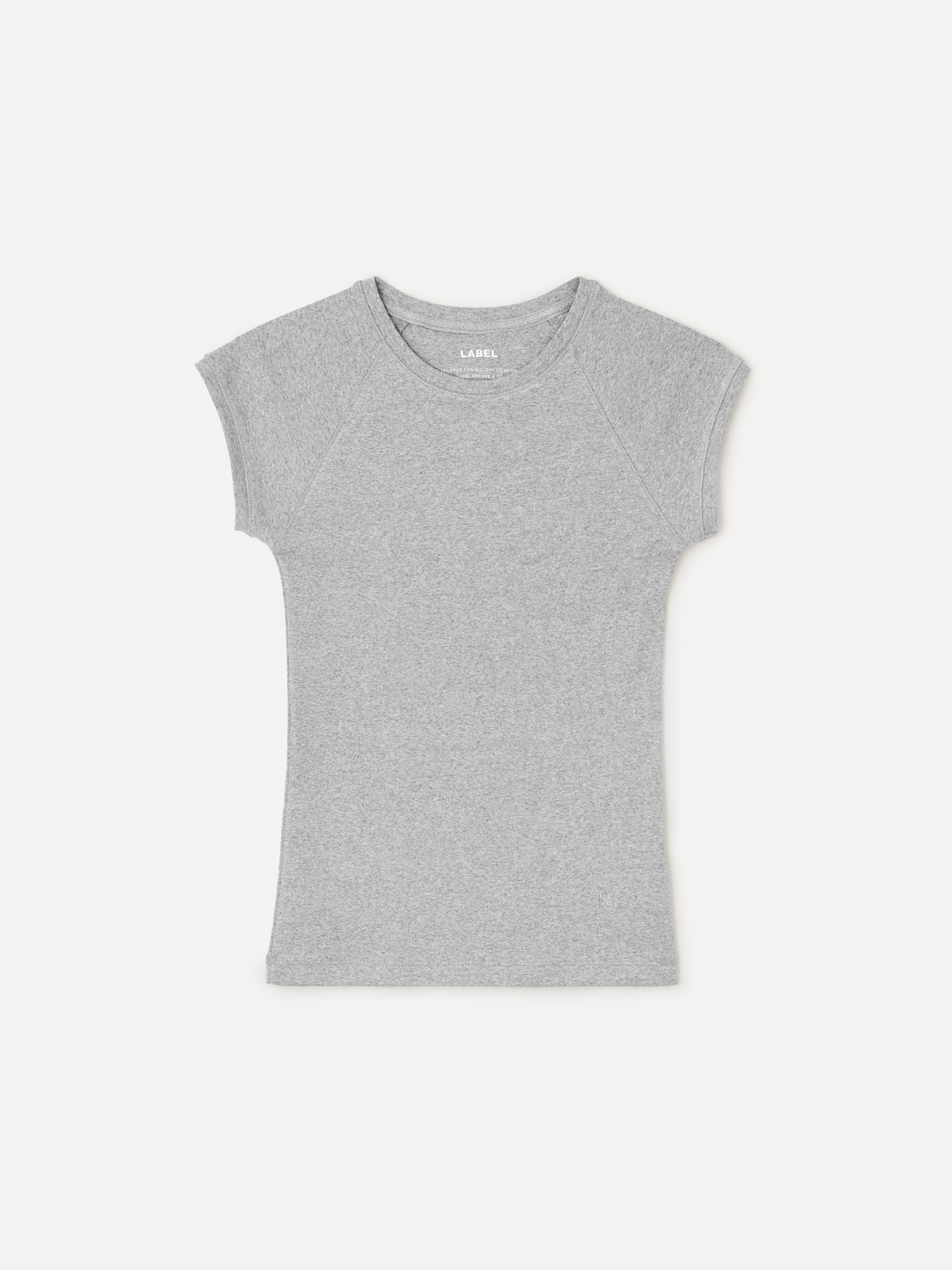 라벨아카이브(LABELARCHIVE) W Ava cap sleeve t-shirt melange grey