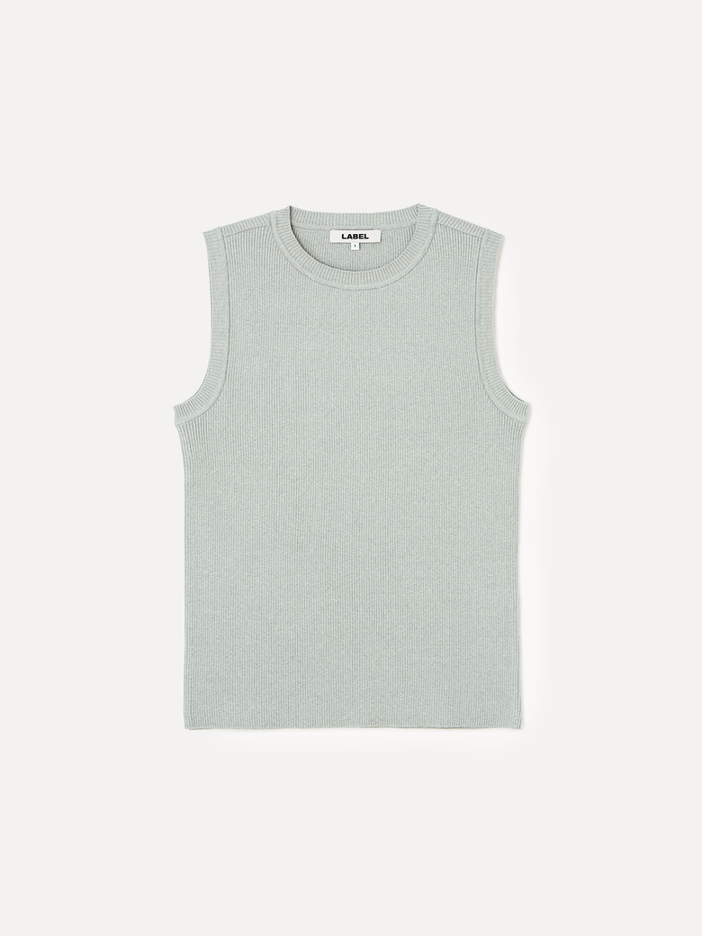 W Hale sleeveless rib knit khaki grey