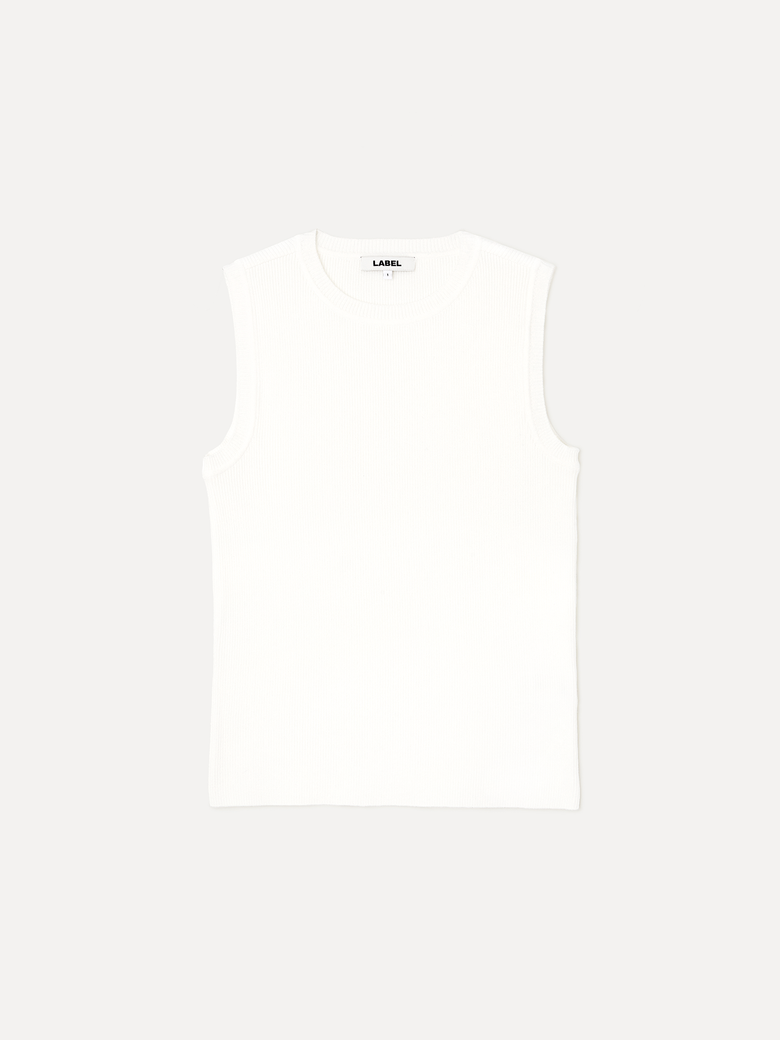 W Hale sleeveless rib knit white